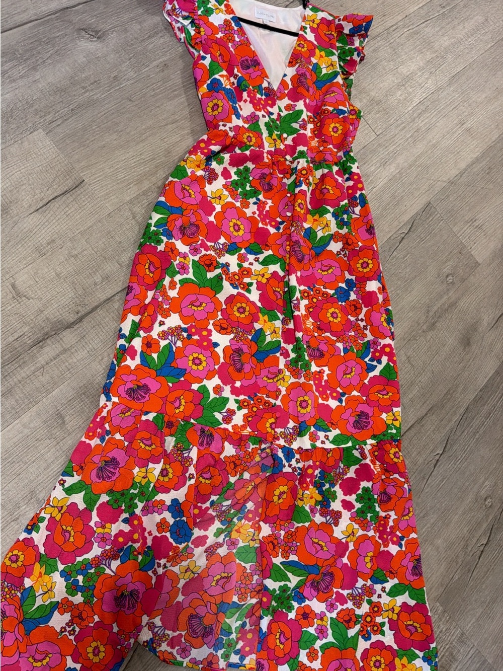 Boutique 9 Floral Maxi Dress in Pink, Green, Orange, Blue